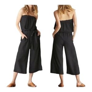 Cloth & Stone Strapless Fringe Wide Leg Jumpsuit Size S